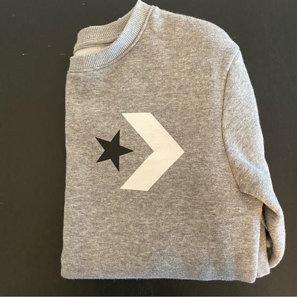 Converse Youth Grey Sweatshirt Logo on Front & Different Design on Each Arm- M - Picture 7 of 11